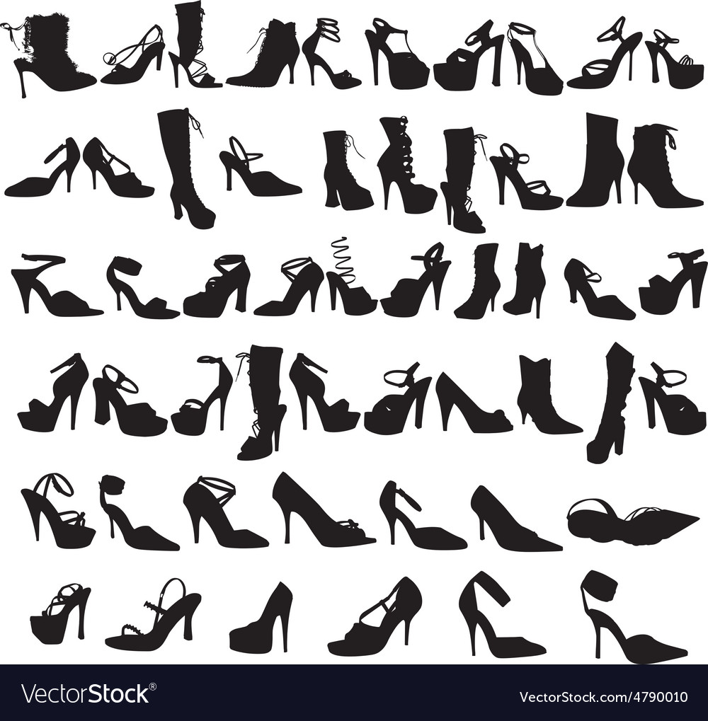 Silhouette Of Shoes Royalty Free Vector Image VectorStock