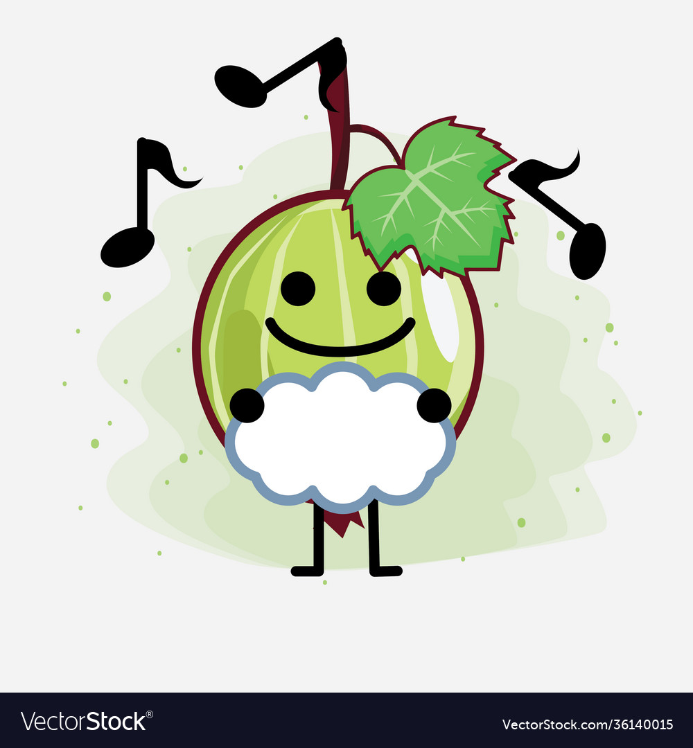 Cute Gooseberry Fruit Mascot Character Royalty Free Vector