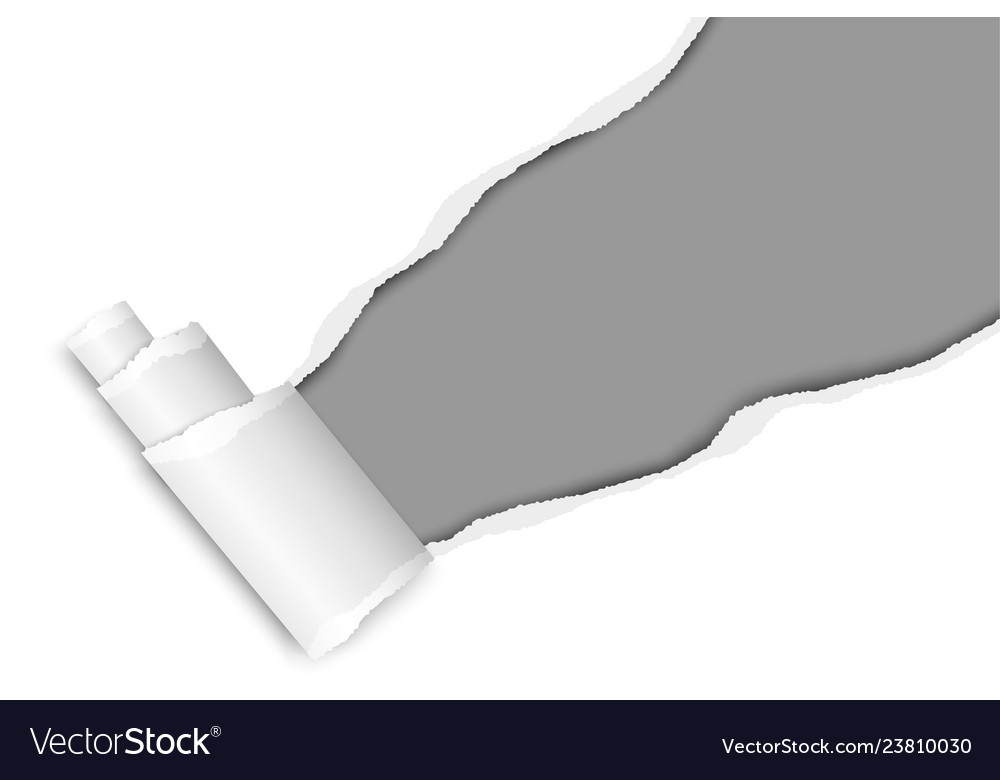 Diagonally Snatched Middle Of White Paper Vector Image