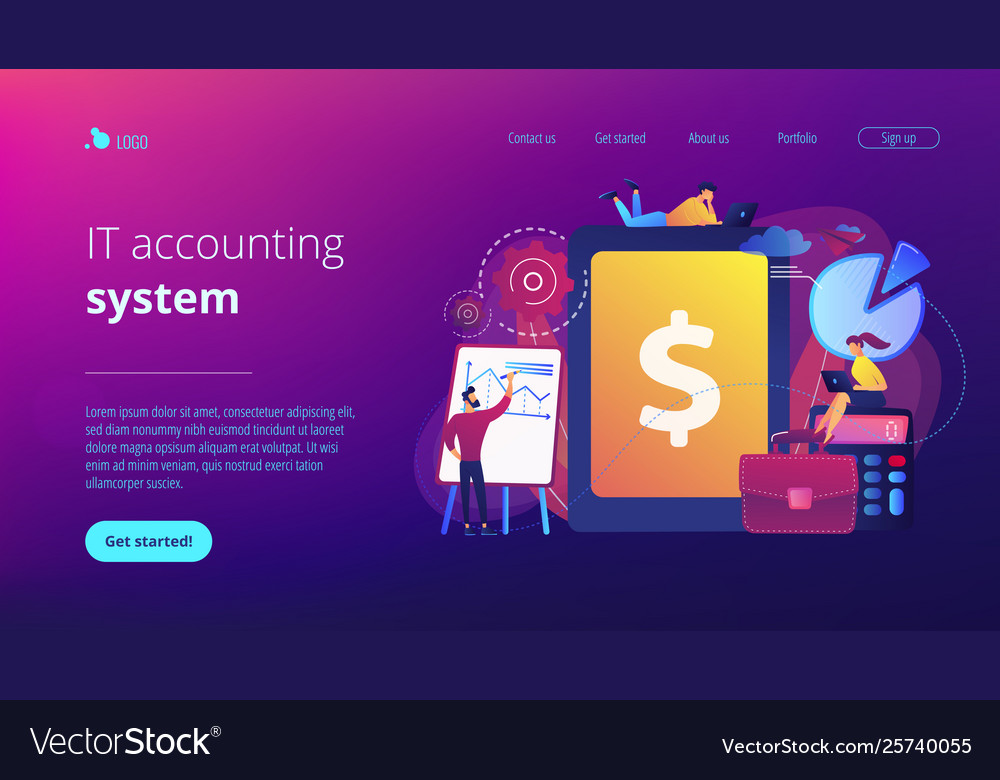 Enterprise Accounting Concept Landing Page Vector Image