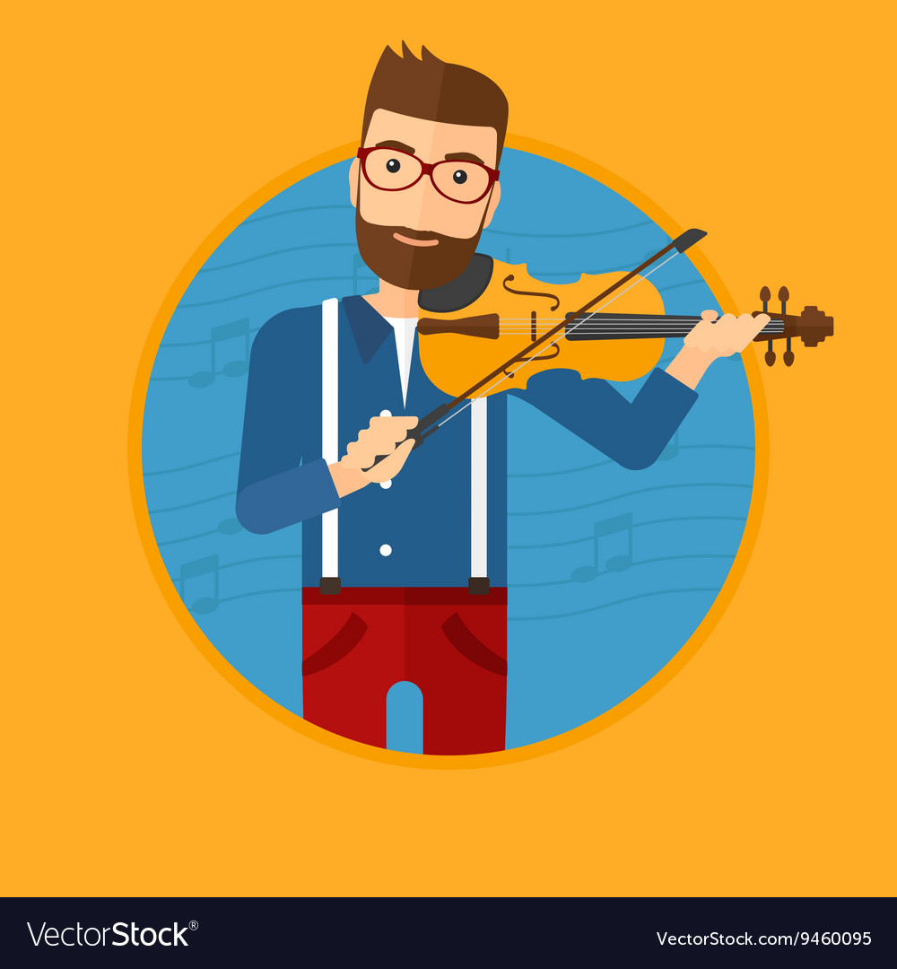 Man Playing Violin Royalty Free Vector Image Vectorstock