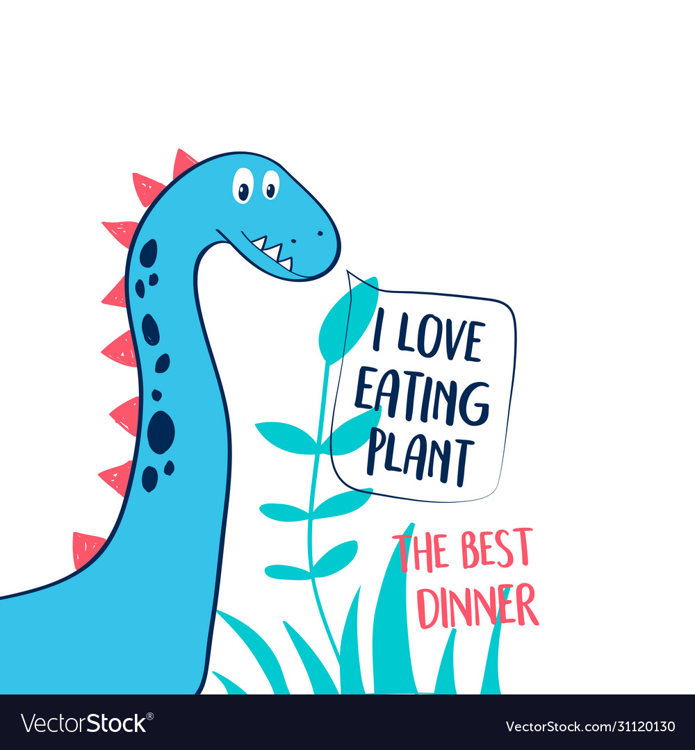 Cute Dinosaur Print Design With Slogan Royalty Free Vector