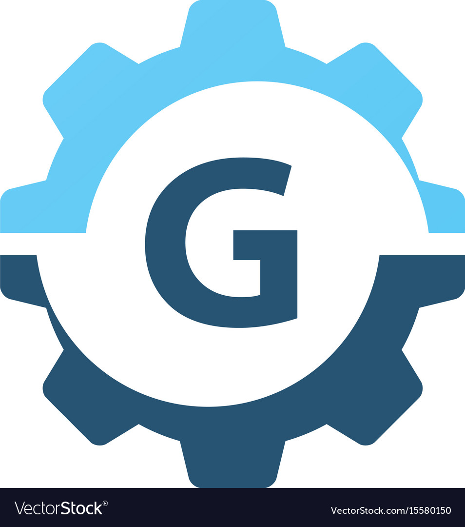 Gear Solution Logo Initial G Royalty Free Vector Image