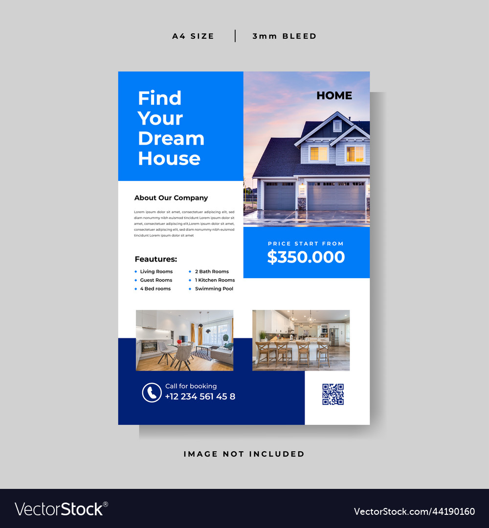 Modern Home Sale Flyer Template Royalty Free Vector Image