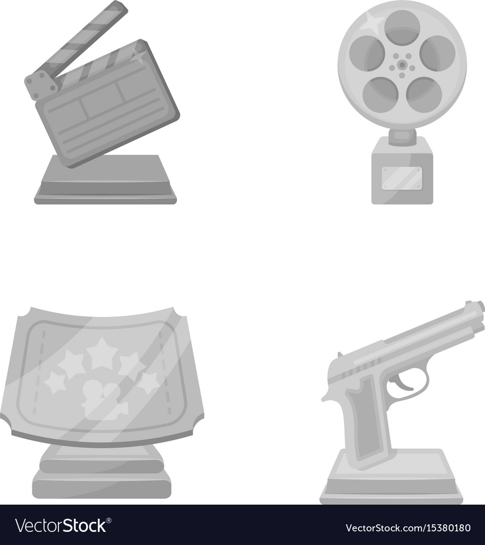 Gold Pistol Silver Prize For The Best Supporting Vector Image