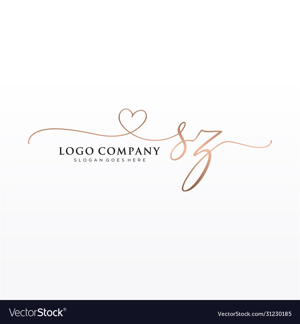 Initial Sz Beauty Monogram And Elegant Logo Design