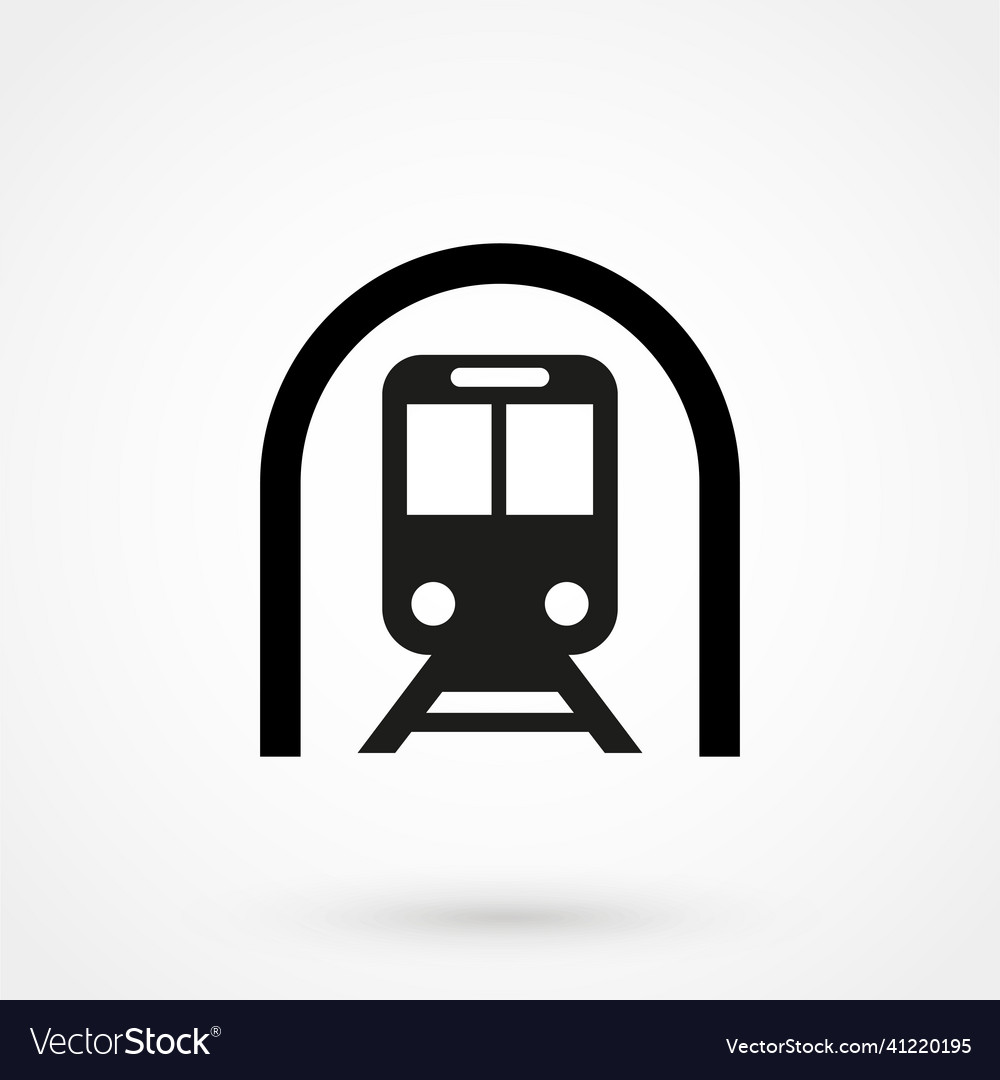 Railway Tunnel Icon In Simple Style Isolated Vector Image