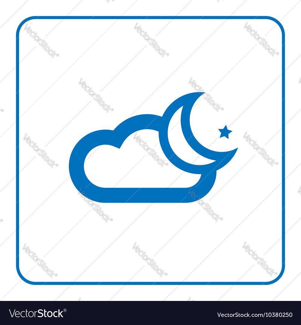 Cloud And Moon Icon Royalty Free Vector Image Vectorstock