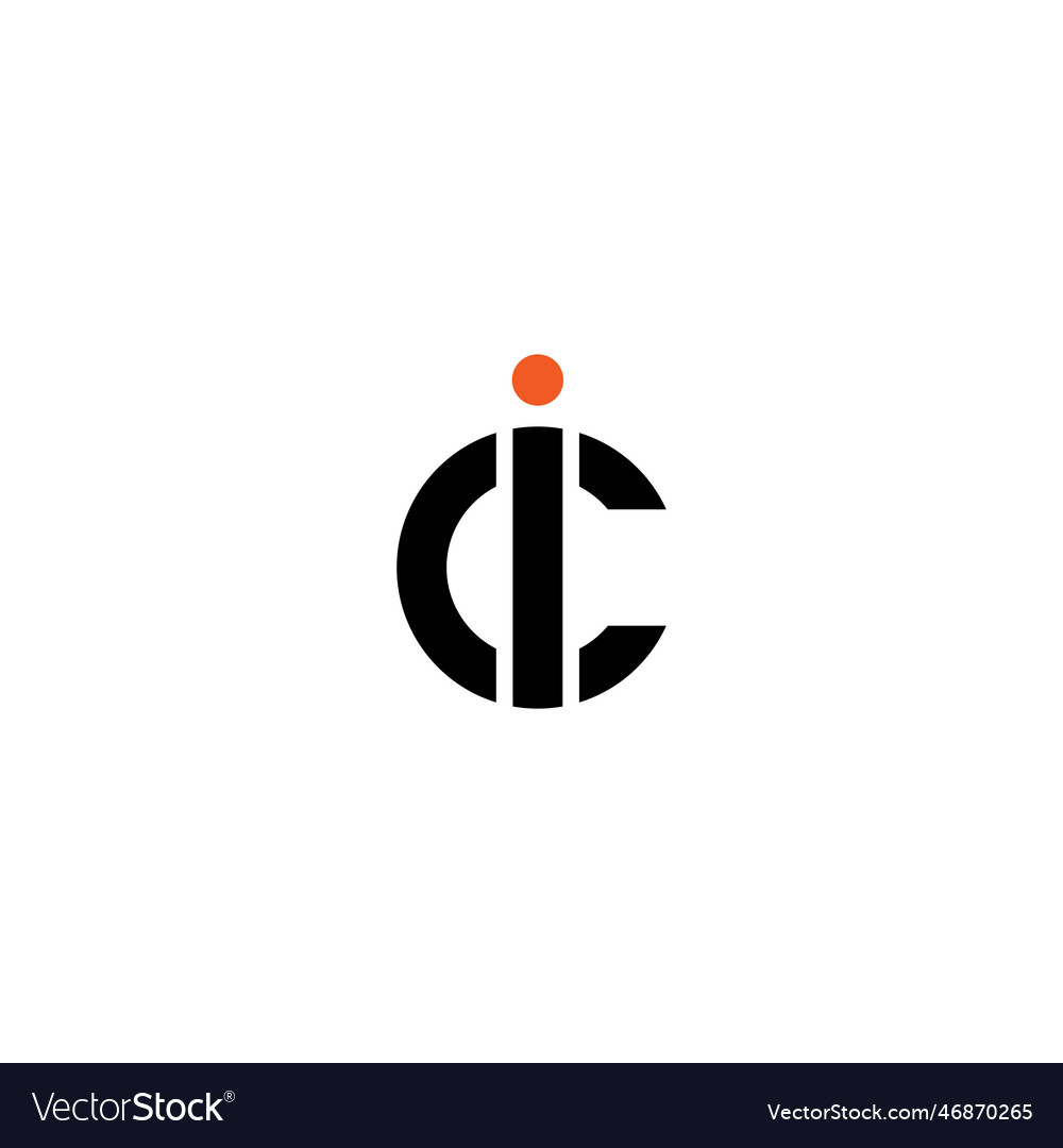 Initial Ic Letter Logo Design Template Royalty Free Vector