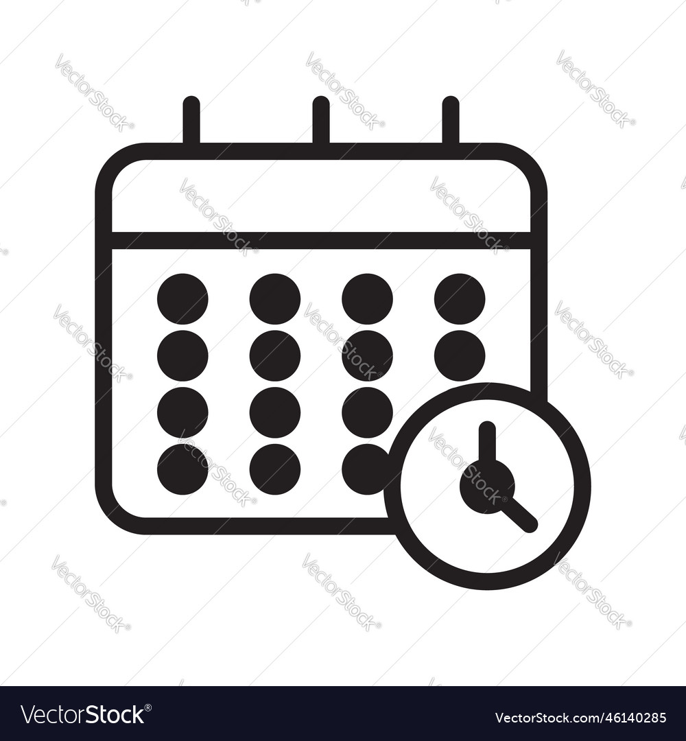 Calendar Outline Icon Linear Royalty Free Vector Image