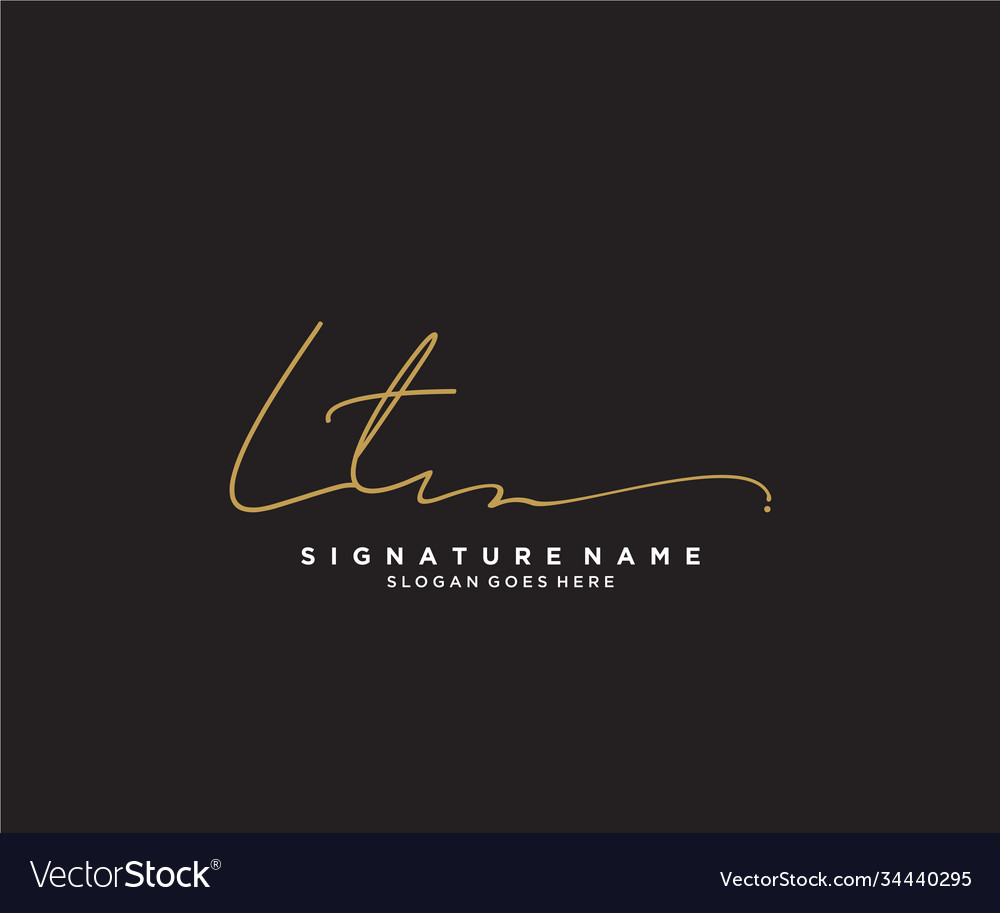 Letter Lt Signature Logo Template Royalty Free Vector Image