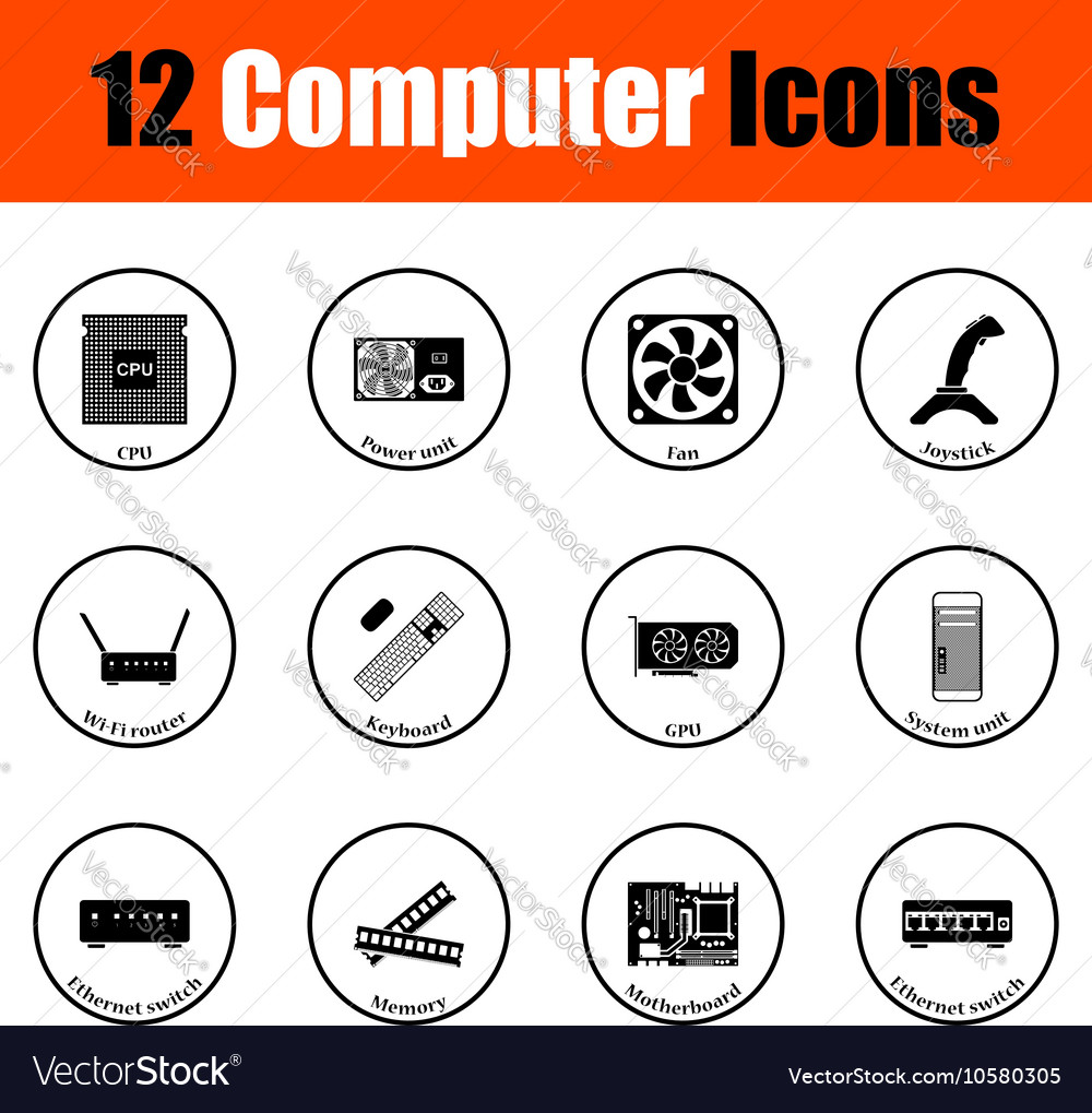 Set Of Computer Icons Royalty Free Vector Image