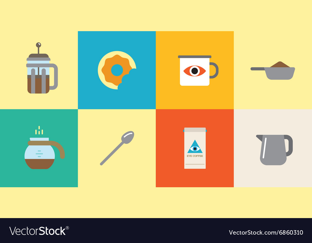 Set Of Coffee Elements And Accessories Can Vector Image