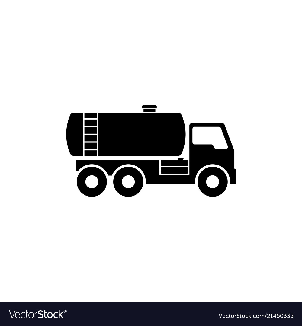 Gasoline Fuel Truck Flat Icon Royalty Free Vector Image