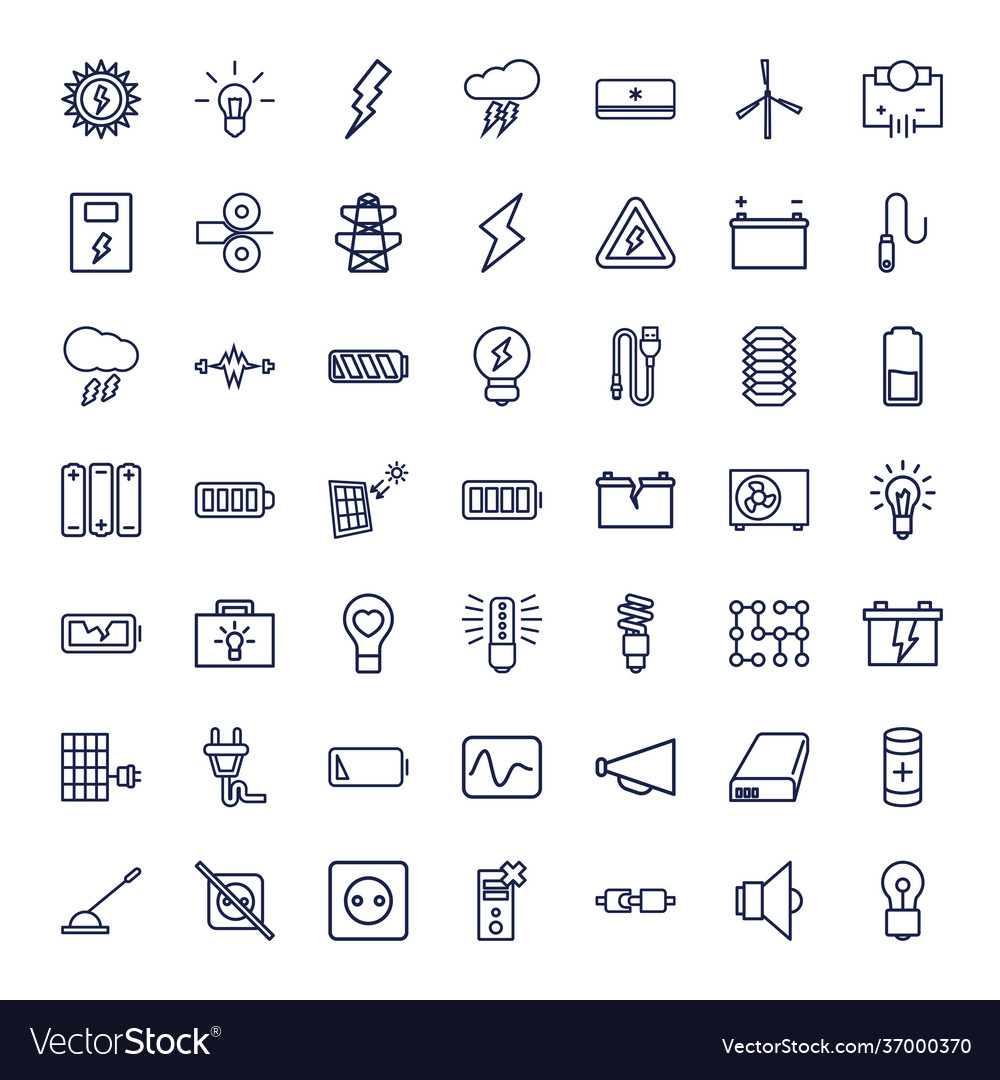 Electricity Icons Royalty Free Vector Image VectorStock