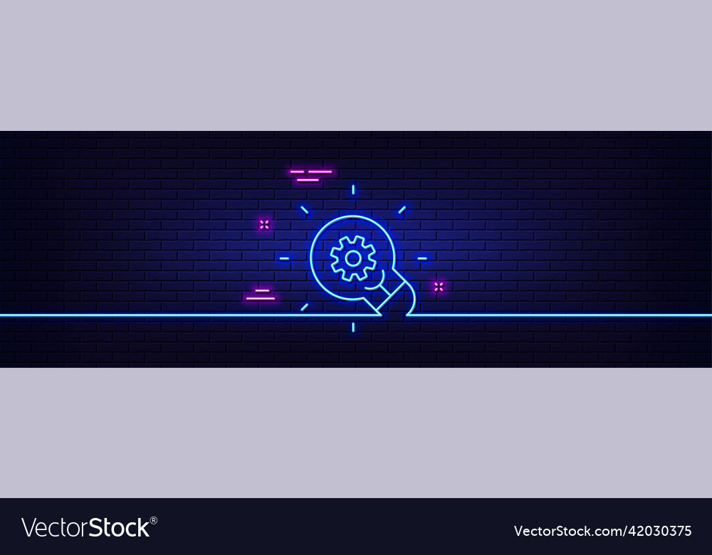 Innovation Line Icon Light Bulb With Cog Sign Vector Image