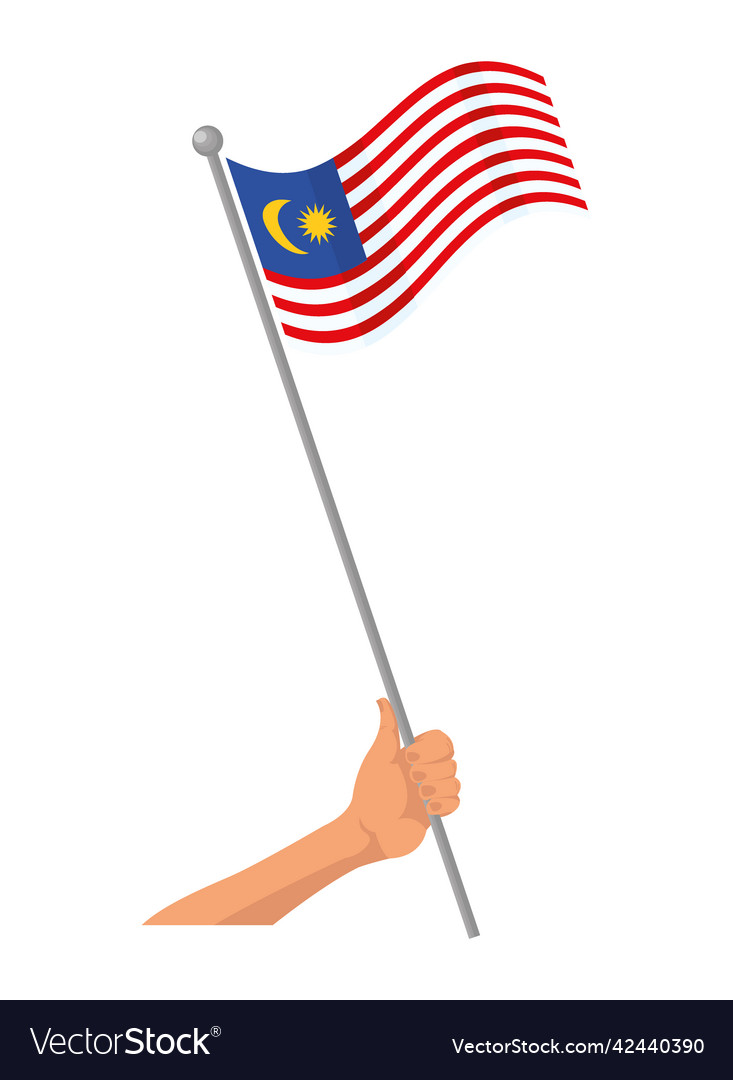 Hand Holding Malaysia Flag Royalty Free Vector Image