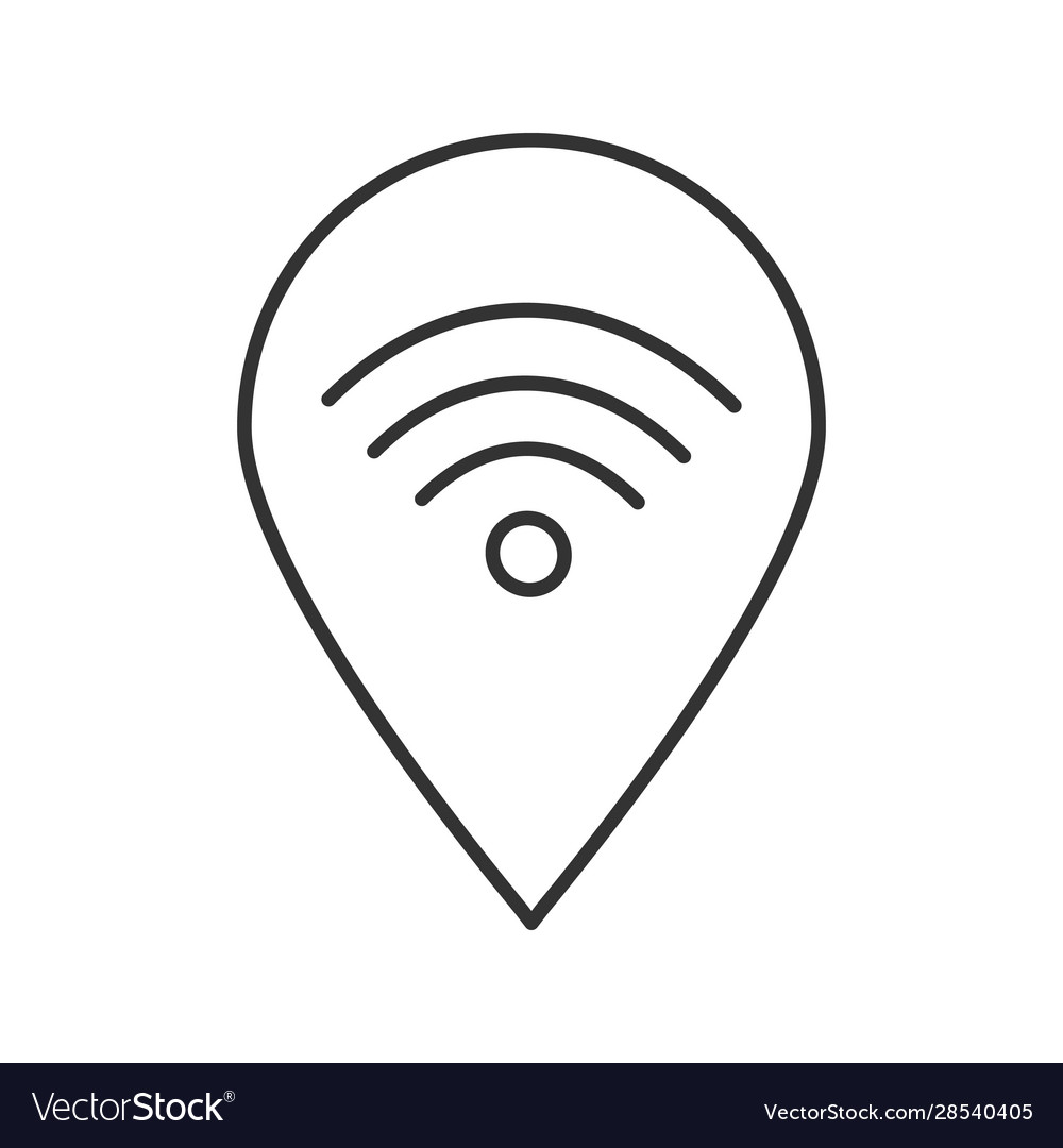 Map Pinpoint With Wifi Signal Inside Linear Icon Vector Image