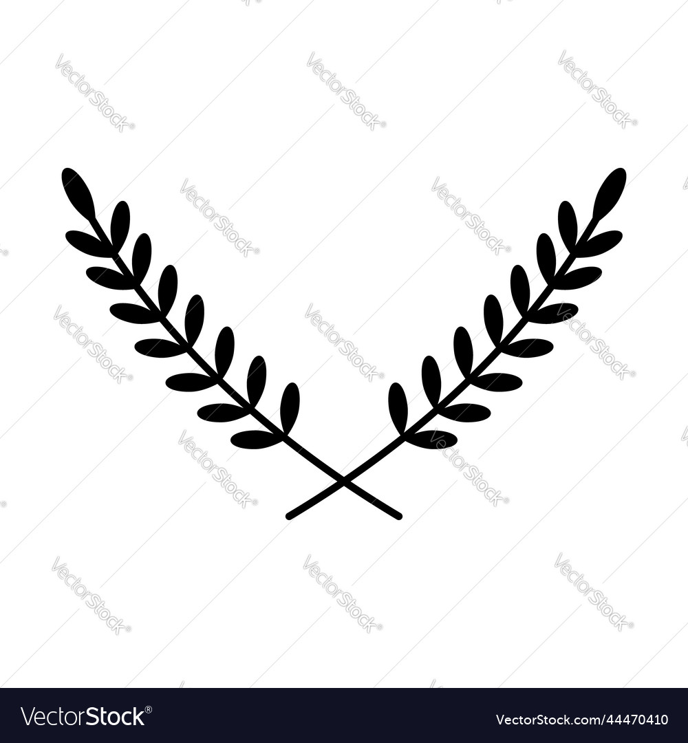 Spikelets Isolated Silhouettes Two Curved Vector Image