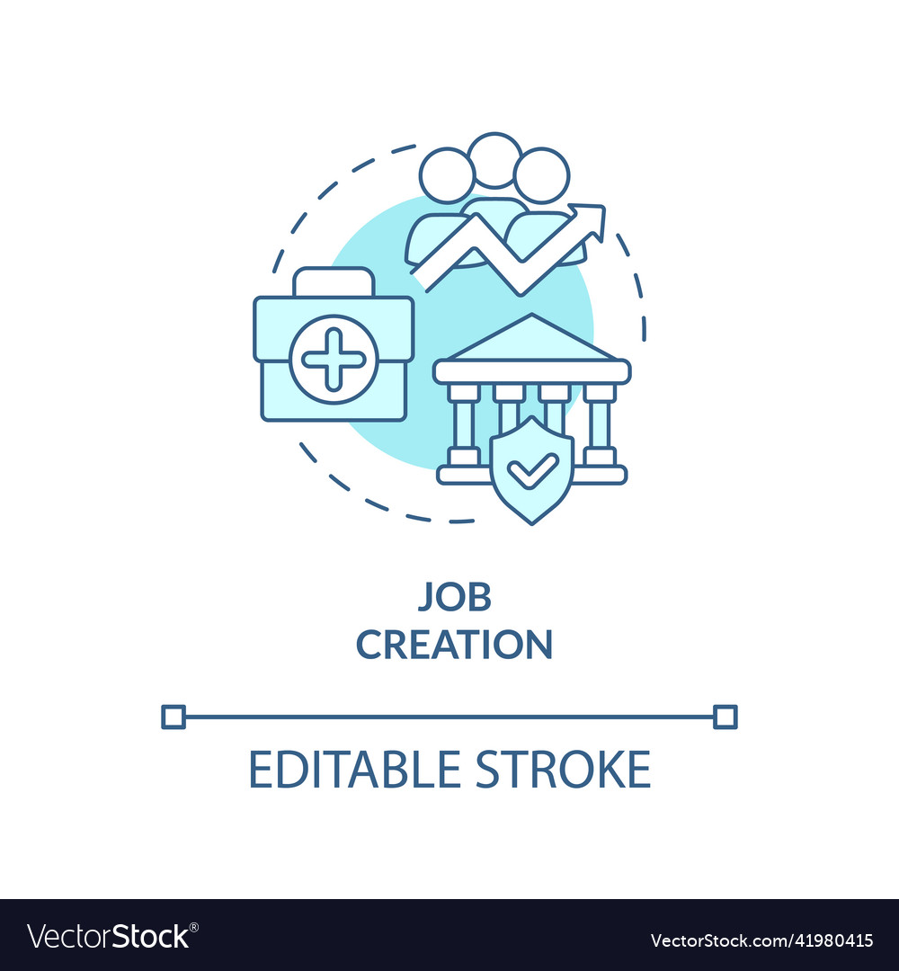 Job Creation Turquoise Concept Icon Royalty Free Vector