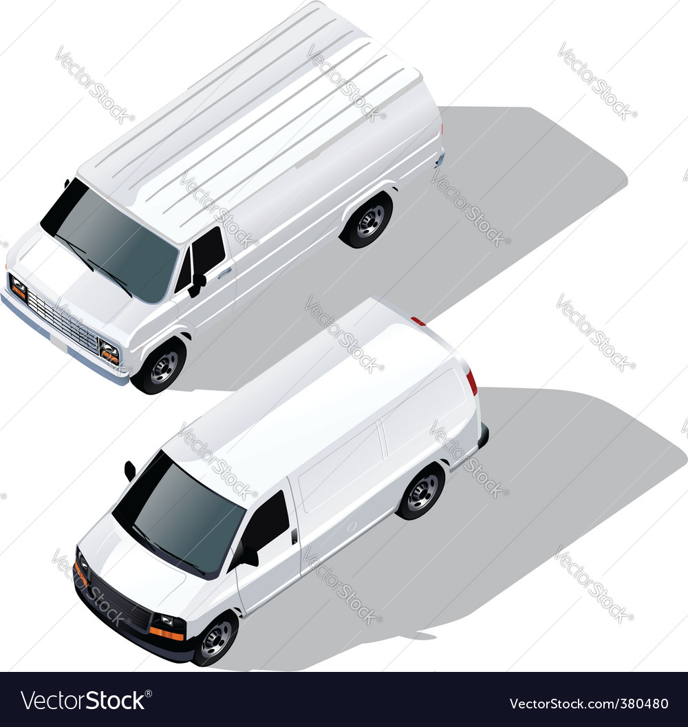 Delivery Van Isometric Royalty Free Vector Image