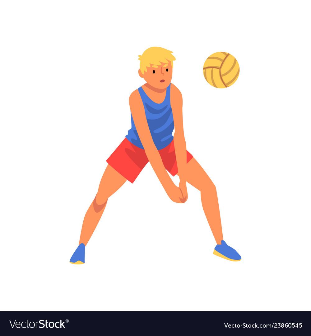 Man Playing With Ball Wearing Sports Uniform Male Vector Image