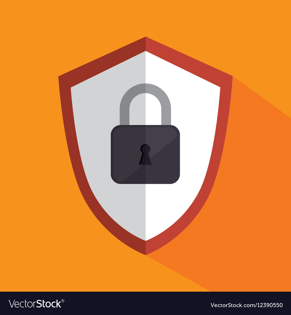 Shield With Padlock Icon Royalty Free Vector Image