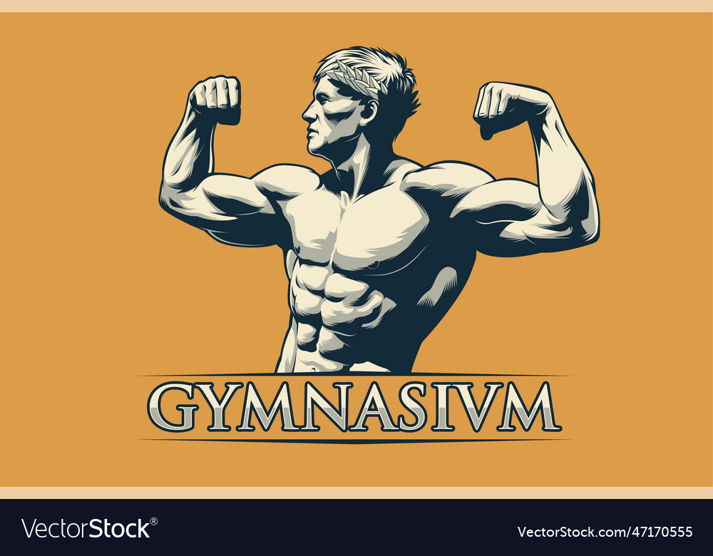 Bodybuilder Showing Off His Muscle Royalty Free Vector Image