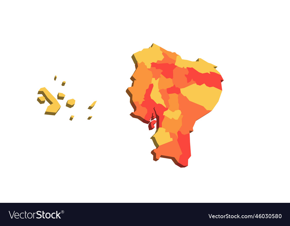 Ecuador Political Map Of Administrative Divisions Vector Image