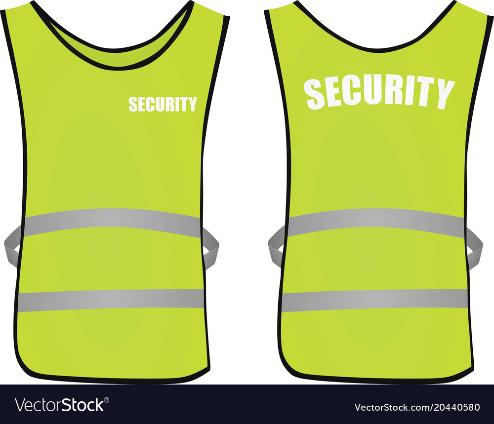 Security Safety Vest Royalty Free Vector Image