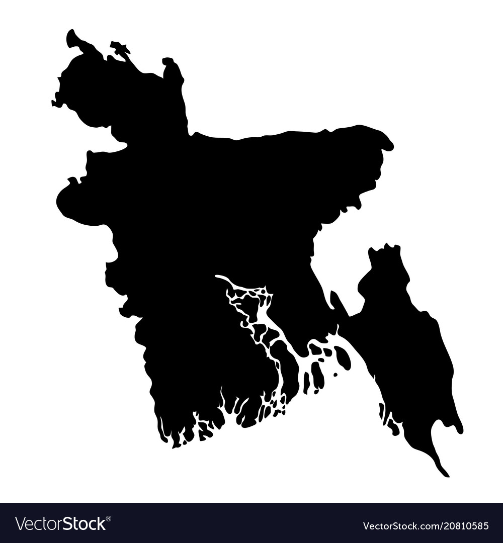 Black Silhouette Country Borders Map Royalty Free Vector