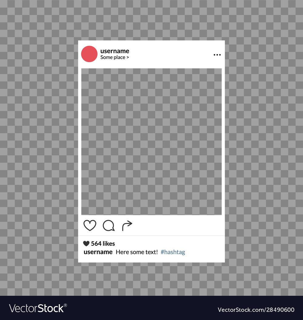 Social Network Photo Frame Mobile Template Vector Image