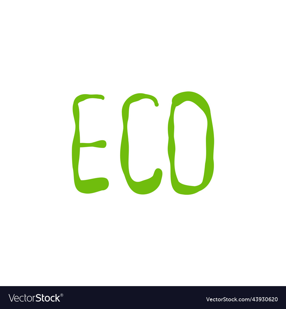 Eco Organic Labels Bio Ecology Vegan Badges Hand Vector Image