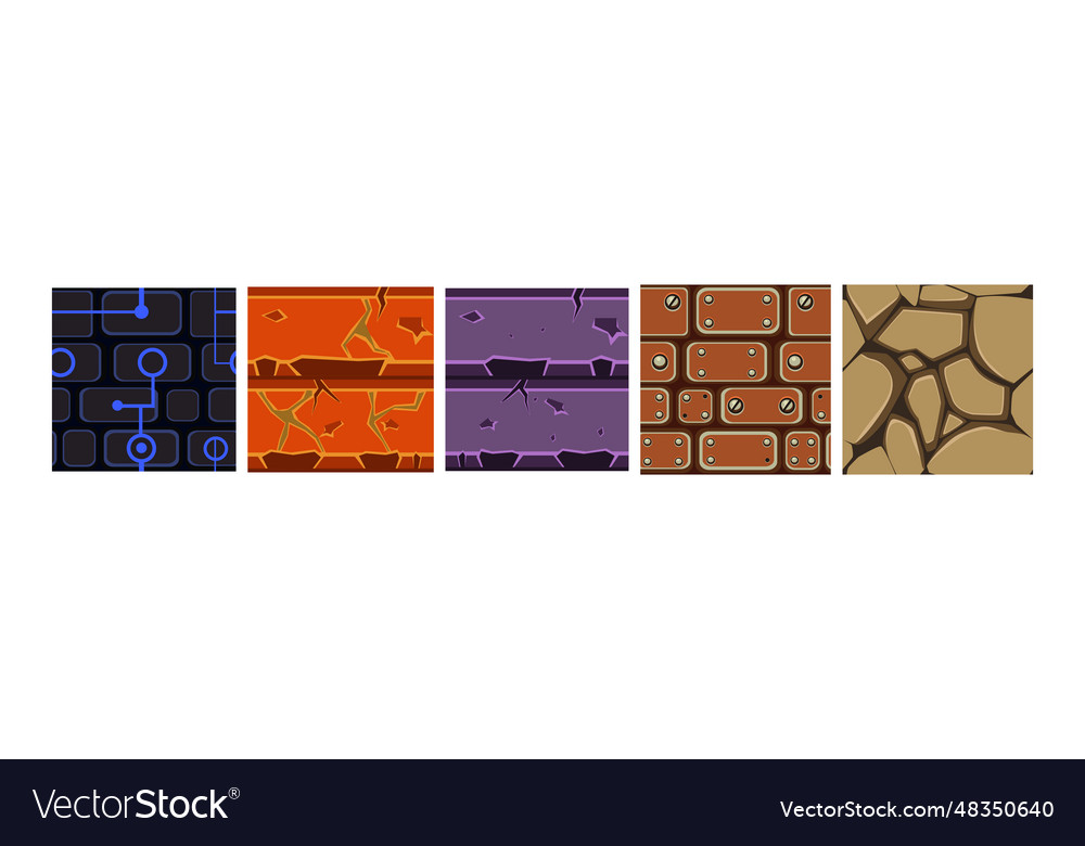 Textures For Game Platformers Square Icon Vector Image