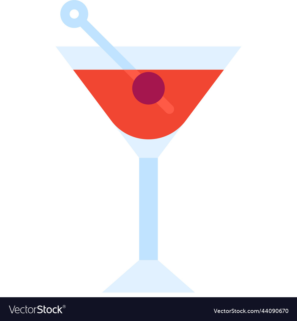 Manhattan Cocktail Icon Alcoholic Mixed Drink Vector Image