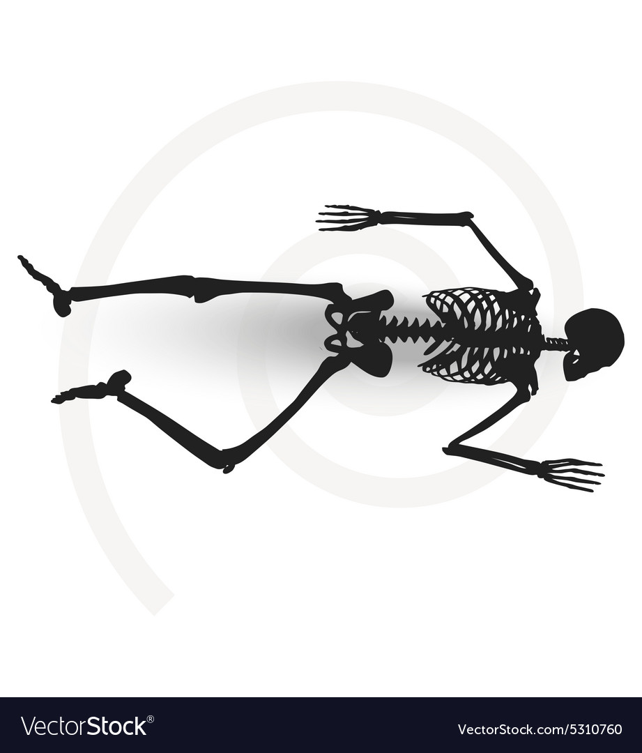 Skeleton Silhouette In Prone Pose Royalty Free Vector Image