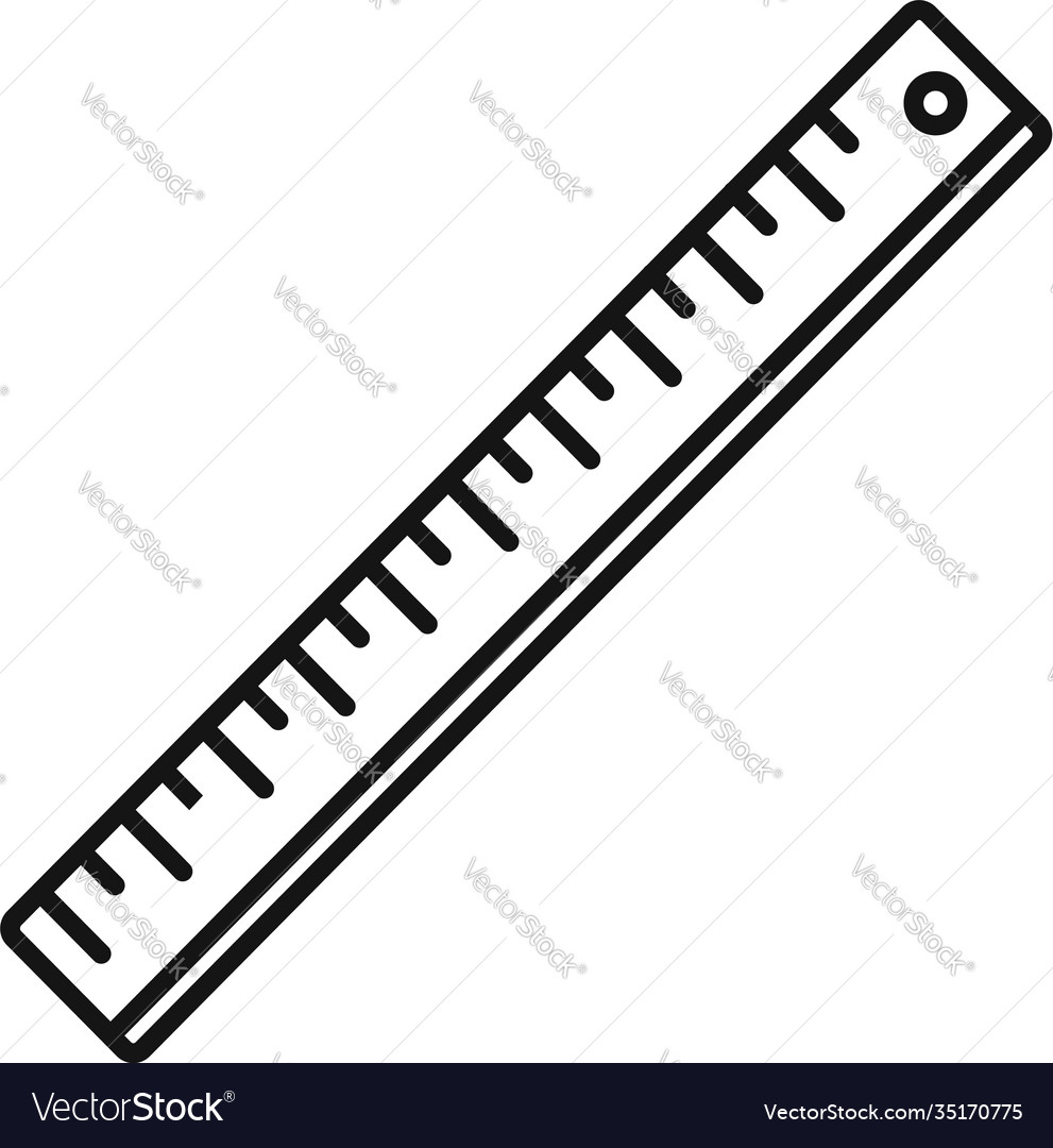 Plastic Ruler Icon Outline Style Royalty Free Vector Image