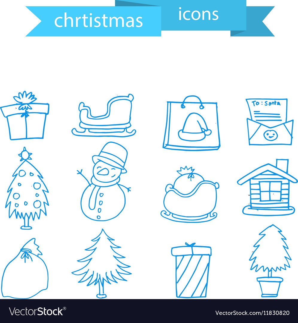 Christmas And Winter Icons Collection Royalty Free Vector