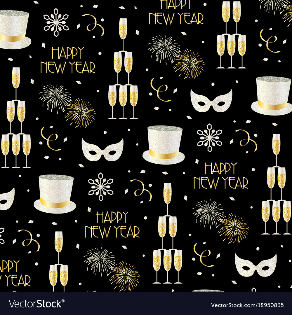 New Years Eve Pattern Royalty Free Vector Image