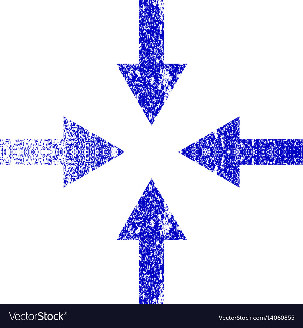 Compress Arrows Grunge Textured Icon Royalty Free Vector