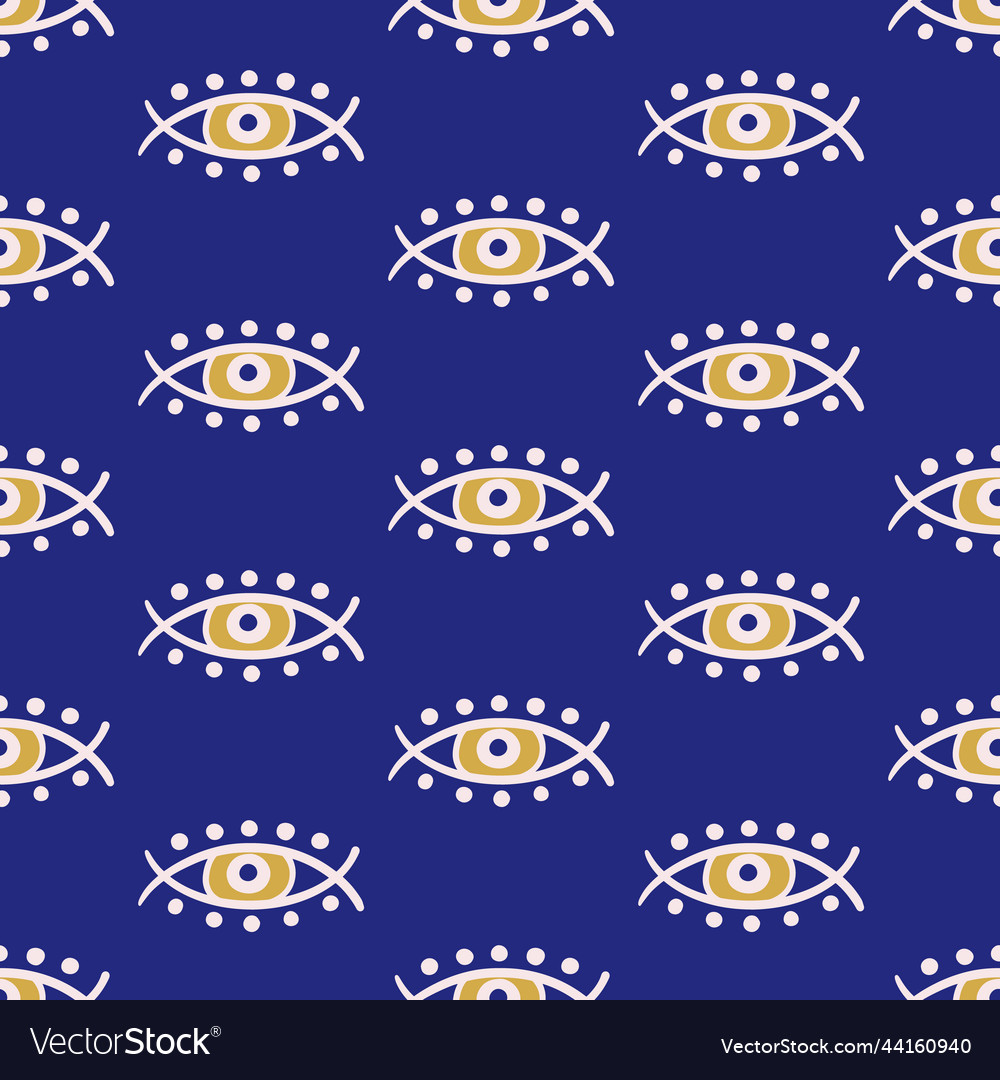 Evil Eyes Seamless Pattern Royalty Free Vector Image