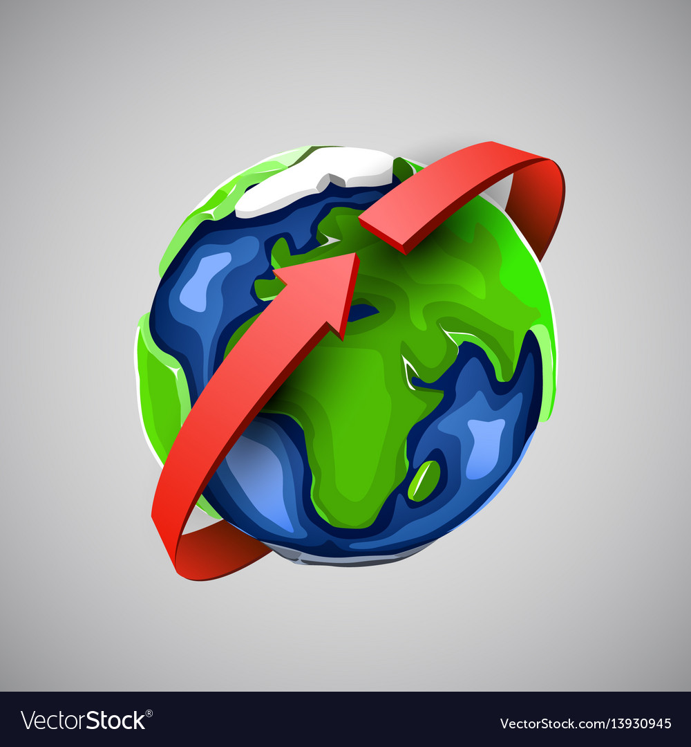 Globe Design With Around World Arrow Royalty Free Vector