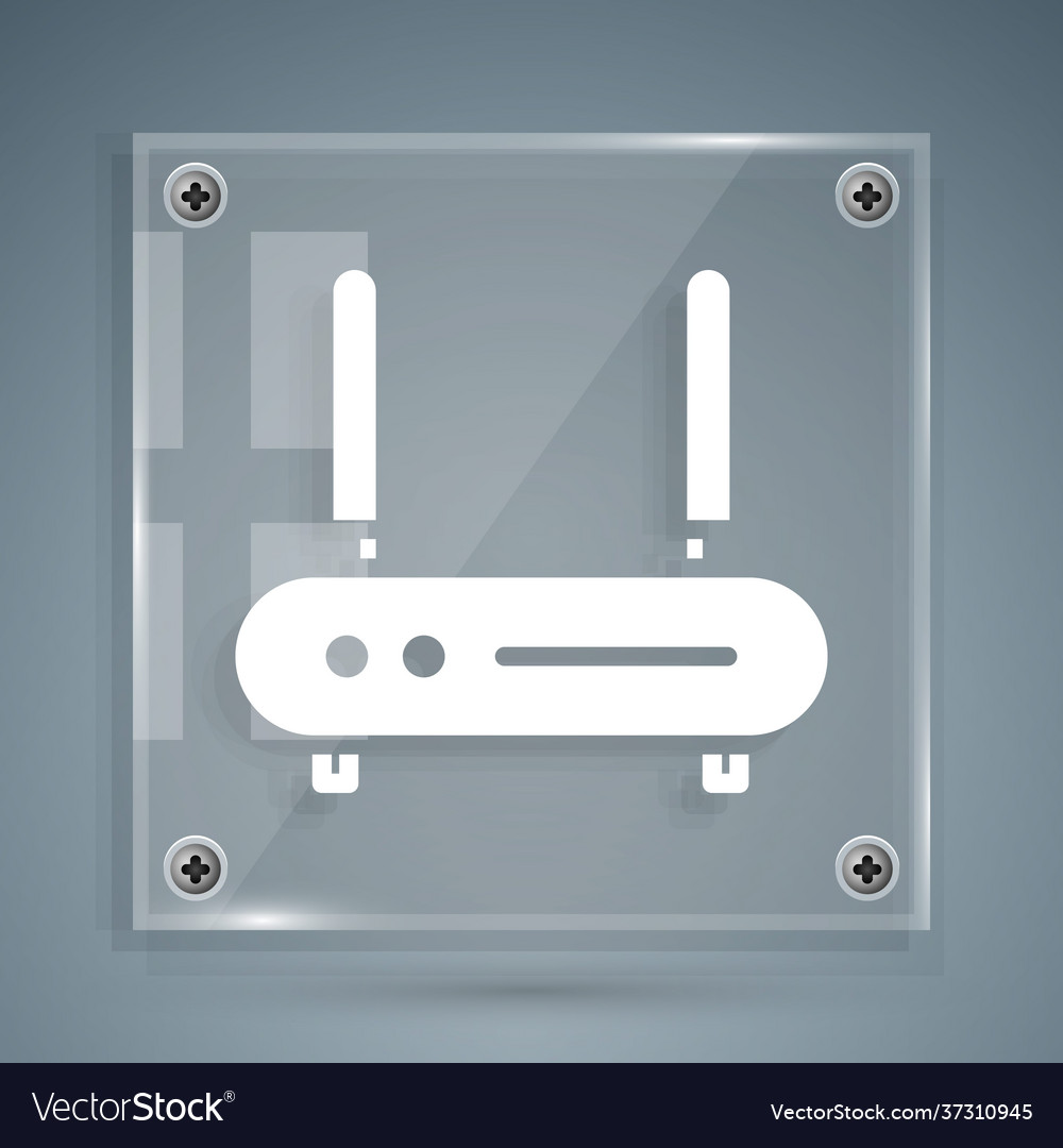 White Router And Wi Fi Signal Icon Isolated Vector Image