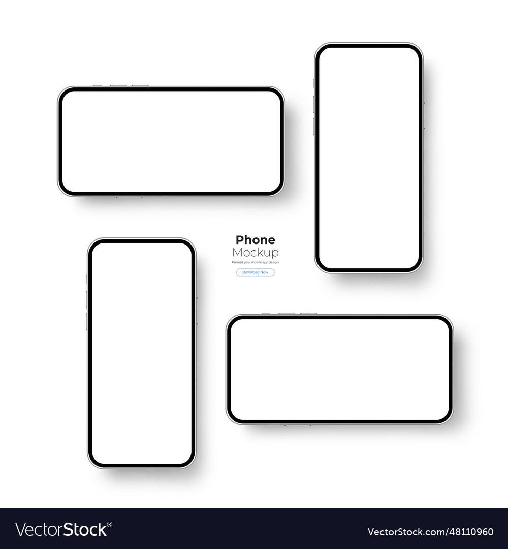 Smartphones With Blank Screens Royalty Free Vector Image