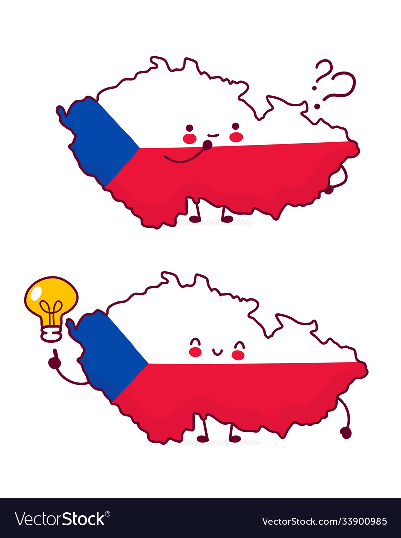 Cute Happy Funny Czech Republic Map Royalty Free Vector