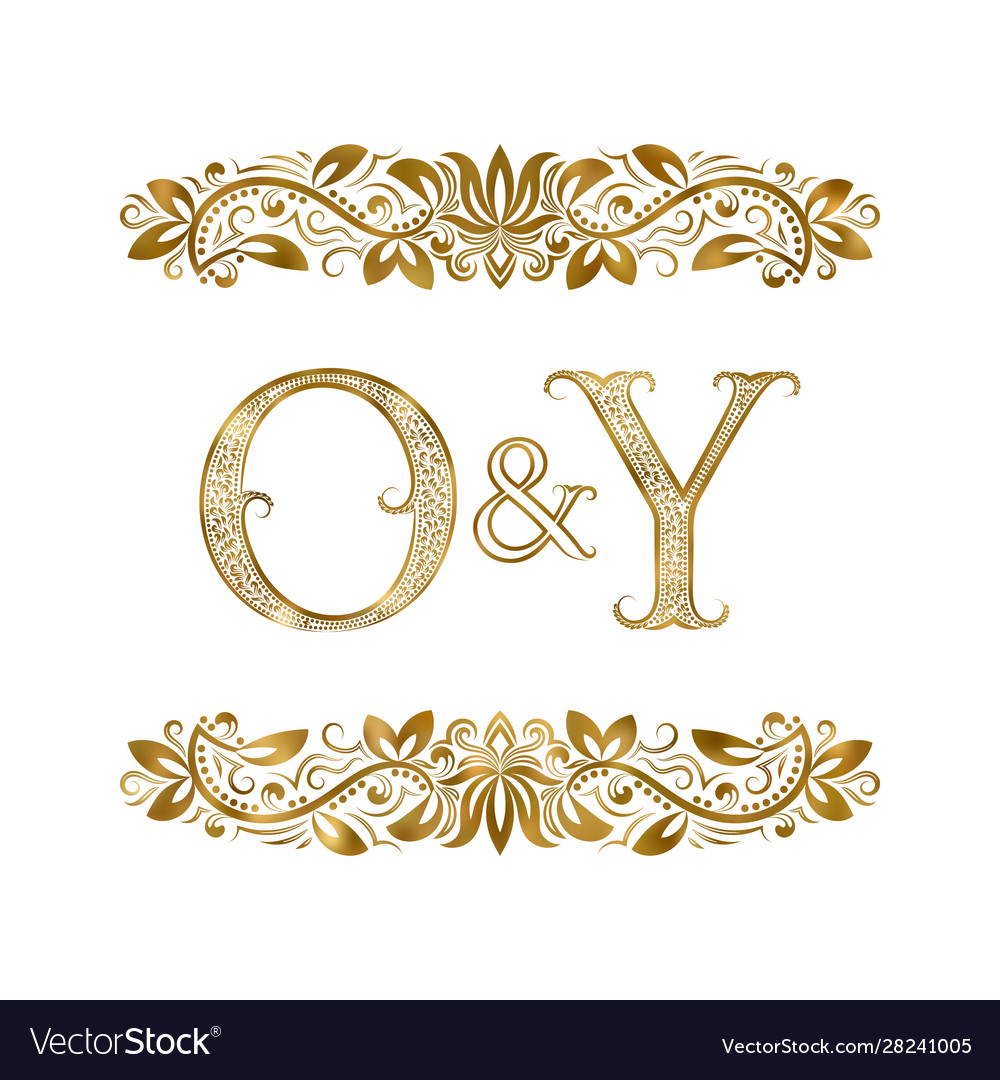 O And Y Vintage Initials Logo Symbol Letters Vector Image