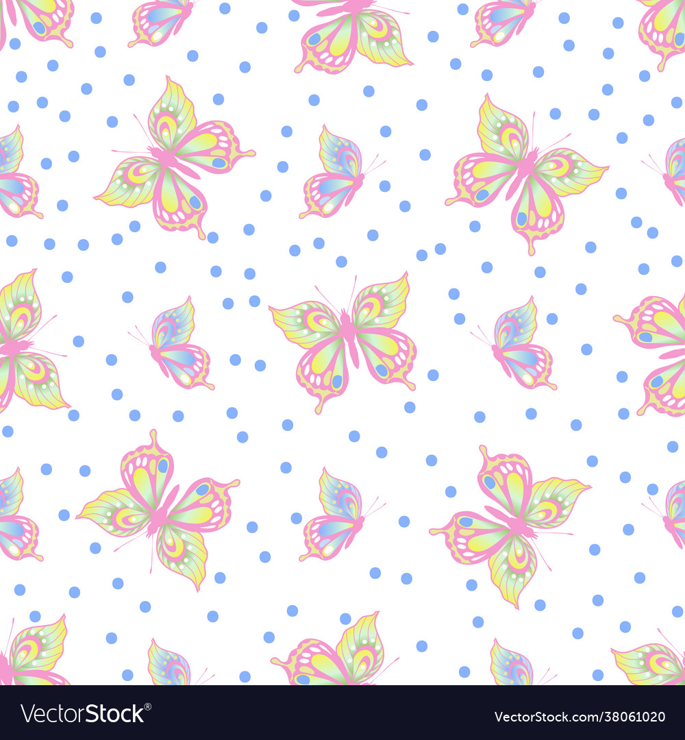 Seamless Pattern With Butterflies Royalty Free Vector Image