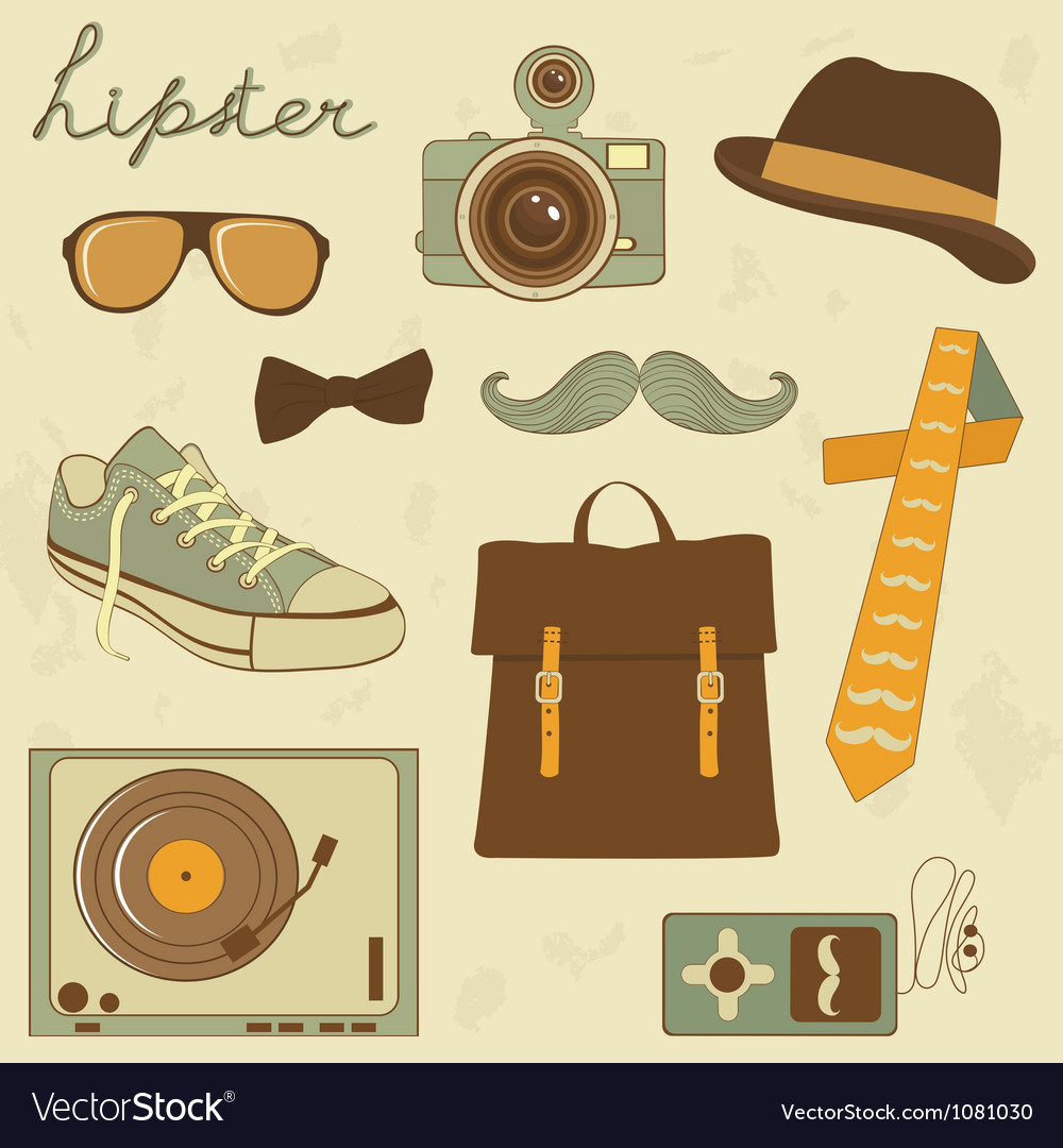 Hipster Set Royalty Free Vector Image VectorStock