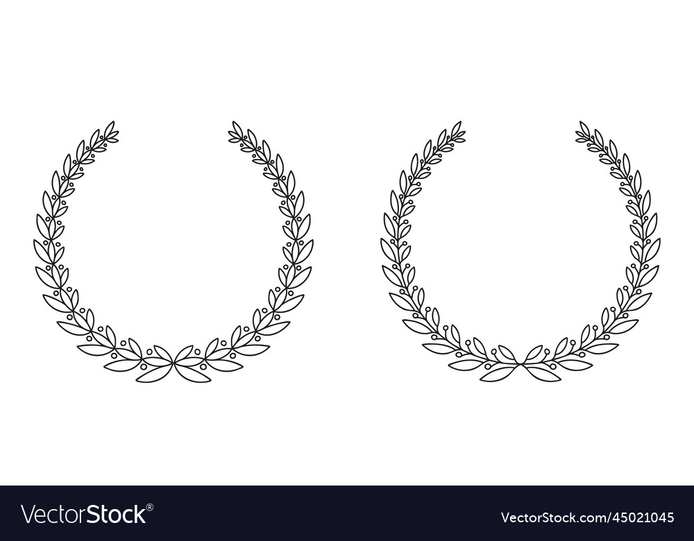 Hand Drawn Laurel Wreath Royalty Free Vector Image