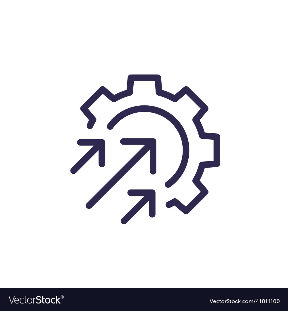 Efficiency And Production Growth Line Icon Vector Image